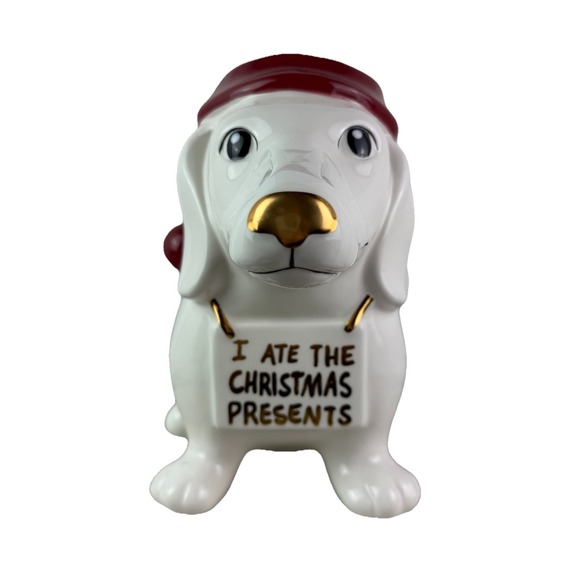 Threshold Christmas Dachshund Weiner Dog Cookie Jar I Ate The Christmas Presents - Picture 1 of 10